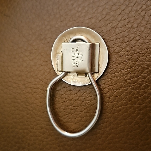 VTG BENNETT CW Sterling Silver Navajo Design Keyring Clip - Picture 4 of 7